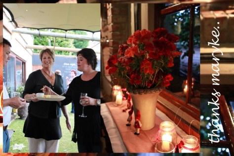 Maryke, serving crispy prawn snacks...