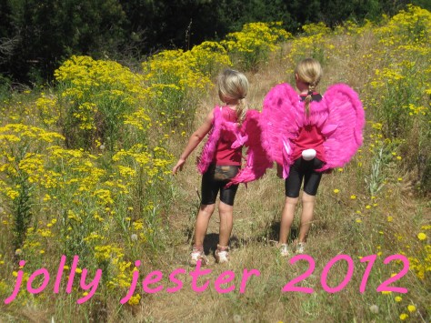 Emma and Lara, the "lappoppe" at the Jolly Jester triathlon..