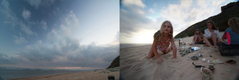 Collecting beach treasures...