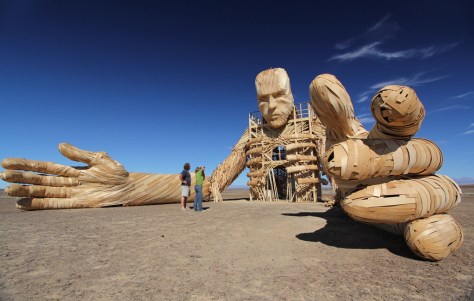 An early morning surprise visit to the Africa Burn site..