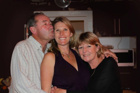 The Birthday girl with her mom and dad..