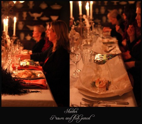 Our starter... prawn parcels...