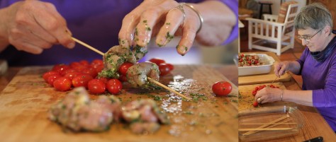 Ouma Babsie giving a helping hand in the kitchen...